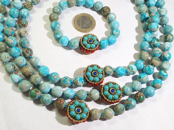 Blue Imperial Jasper necklace & bracelet good luck, health & fortune - Image 3