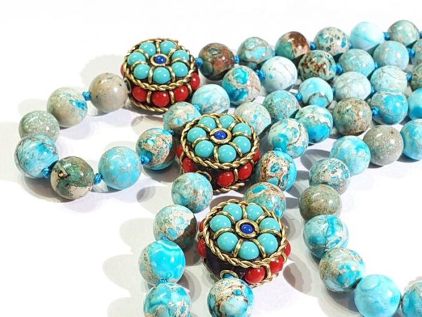 Blue Imperial Jasper necklace & bracelet good luck, health & fortune - Image 15
