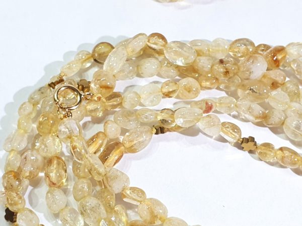 Beautiful citrine and Greek crosses -- necklace and 2 bracelets (3) - hematite - 925 silver gold plated brooch - Image 25