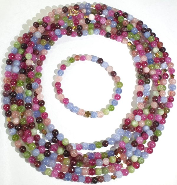 Semi-precious gems - top grade - 925 silver gold plated brooch - Image 4