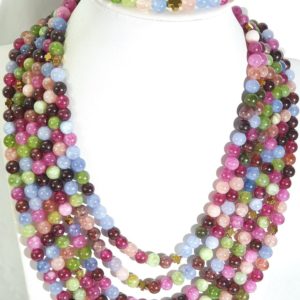 Semi-precious gems - top grade - 925 silver gold plated brooch