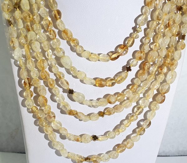 Beautiful citrine and Greek crosses -- necklace and 2 bracelets (3) - hematite - 925 silver gold plated brooch - Image 2