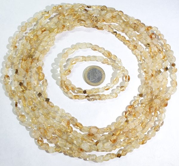 Beautiful citrine and Greek crosses -- necklace and 2 bracelets (3) - hematite - 925 silver gold plated brooch - Image 6