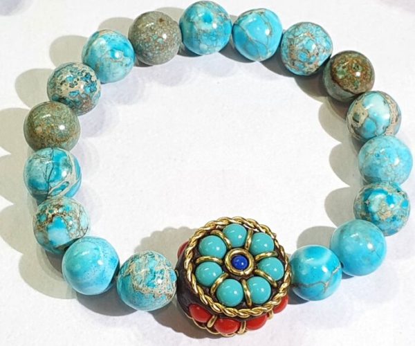 Blue Imperial Jasper necklace & bracelet good luck, health & fortune - Image 2