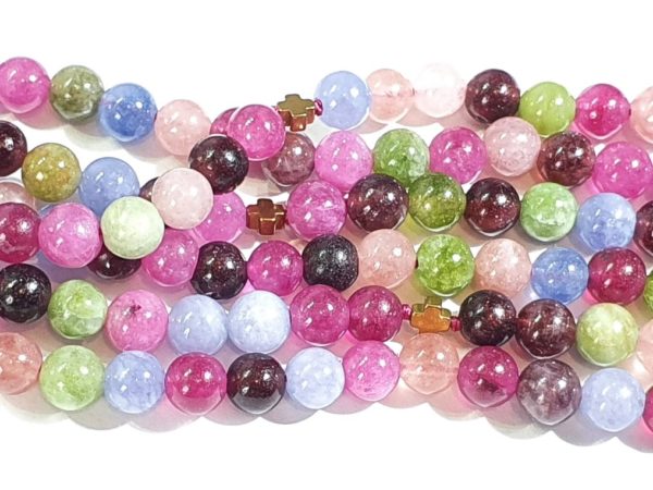 Semi-precious gems - top grade - 925 silver gold plated brooch - Image 9