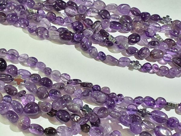 Amethysts with Greek crosses - necklace & bracelet (2) - Image 11