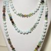 NATURAL UNWORKED Aquamarine and Fluorite with Greek crosses from Hematite (protection and balance) .925 Sterling Silver.