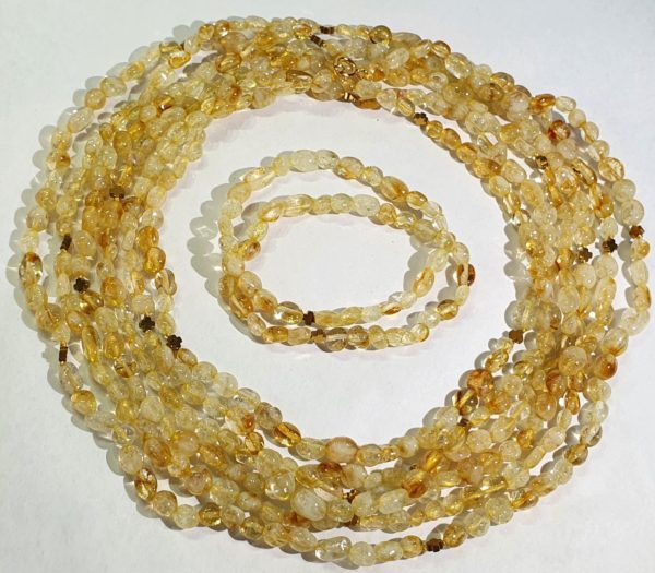 Beautiful citrine and Greek crosses -- necklace and 2 bracelets (3) - hematite - 925 silver gold plated brooch - Image 33