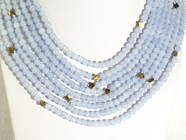 Beautiful aquamarine necklace and 2 bracelets with Greek crosses (3) - - Image 3
