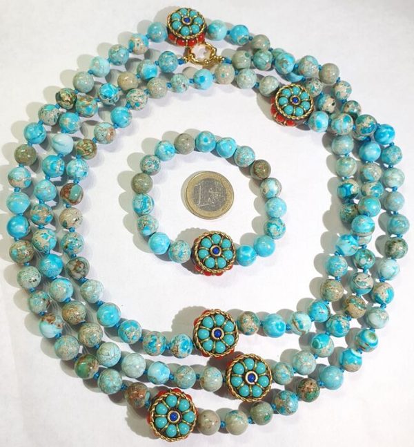 Blue Imperial Jasper necklace & bracelet good luck, health & fortune - Image 21