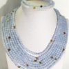 Beautiful aquamarine necklace and 2 bracelets with Greek crosses (3) -