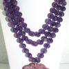 Amethyst & agate - mala meditation necklace - 925 silver brooch - Dragon and Phoenix - symbol of fidelity & marital love