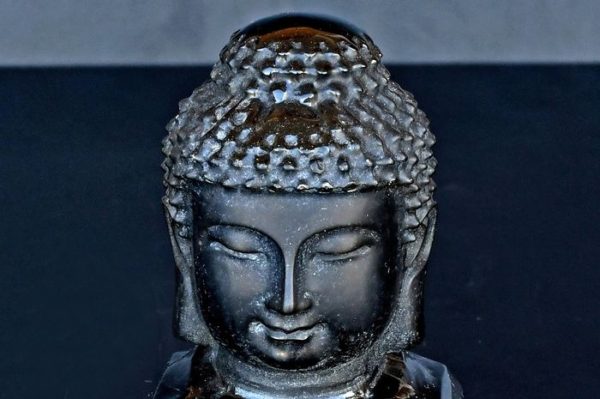 Fine detail Obsidian Buddha huvud with Gold shades- 9.6×6.3×6.1 cm - 411 g - Image 3