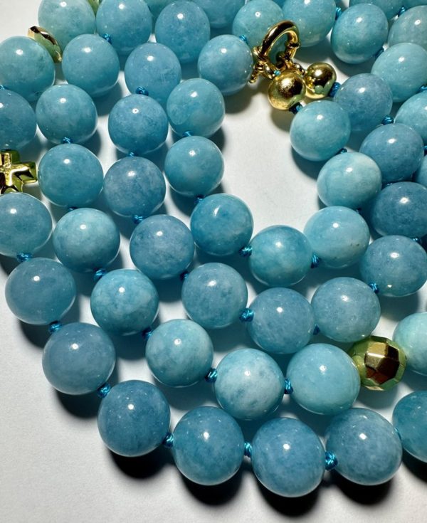 Exclusive SET from Aquamarine - with Greek crosses from Hematite (protection and balance) . Sterling Silver - Image 4