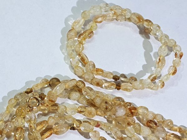 Beautiful citrine and Greek crosses -- necklace and 2 bracelets (3) - hematite - 925 silver gold plated brooch - Image 4