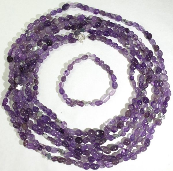 Amethysts with Greek crosses - necklace & bracelet (2) - Image 12